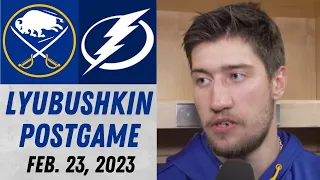 Ilya Lyubushkin Postgame Interview vs Tampa Bay Lightning (2/23/2023)