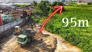 Ep4.Next Level Mighty Incredible Bulldozer D31P Push CementStone In WaterToBuild RoadTruck Unloading