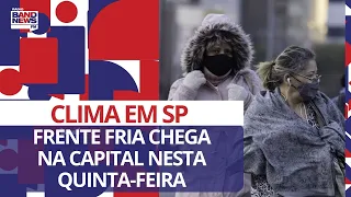 SP: frente fria chega na capital nesta quinta-feira