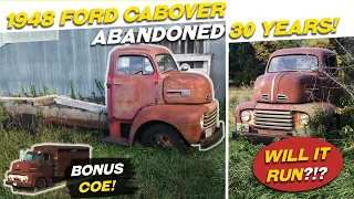 1948 Ford Cabover Farm truck! Abandoned for 40 years! Will it run?!? Bonus "Stubby Bob" footage!