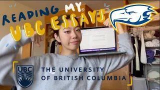 reading the essays that got me into UBC!