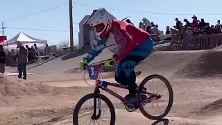 Robert Cardoza leading the pack for Race inc BMX at the AZ state race 2021 in Tucson BMX USA 2021