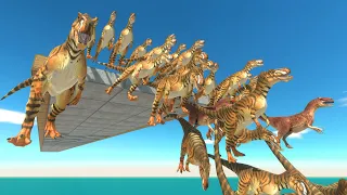The challenge of jumping over a broken narrow bridge - Animal Revolt Battle Simulator