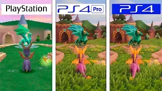 Spyro Reignited trilogy | PSX vs PS4 vs PS4 Pro | Graphics Comparison | Comparativa