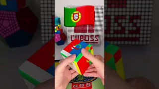 The flag of Portugal 🇵🇹 on the 13x13 rubikscube🧩👌