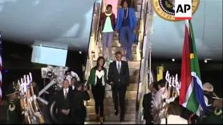 US President Barack Obama arrives in South Africa