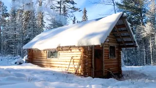 Wilderness Off Grid Log Cabin: Snowfall, Below Zero, Sledding Chickens In