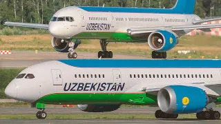 Узбекистон хаво йуллари в Москве (DME). Посадки и взлеты Boeing  787, 767, 757 и Airbus A320