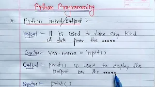 Python Input/Output | Learn Coding