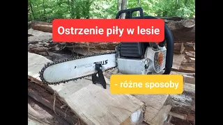 Różne sposoby ostrzenia piły w lesie