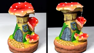 Mini Waterfall Fountain with Mushroom Design 🍄 Indoor Water Feature