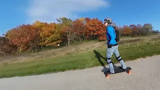 Fall Electric Skateboard Ride