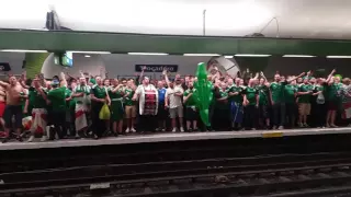 Northern Ireland supporters singing in the metro of PARIS // #EURO 2016 #FOOTBALL #MESSI