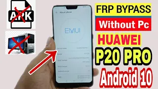 Huawei P20 Pro Frp Bypass/Huawei P20 P20 Pro Google Account Unlock Without PC/CLT-L29 Frp Bypass