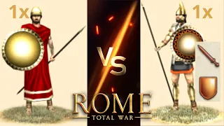 How Many Upgrades Royal Pikemen Need to Beat Spartan Hoplites 1vs1 in OG Rome: Total War?