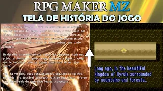 Tela de história do jogo - RPG Maker MZ