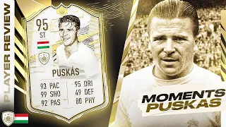 THE ONLY PLAYER WITH 99 SHOOTING!!🥵😍 95 PRIME ICON MOMENTS PUSKÁS REVIEW!! - FIFA 21 Ultimate Team