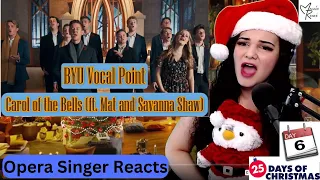 Opera Singer Reacts to BYU Vocal Point - Carol of the Bells/Wayfaring Stranger | Mat & Savanna Shaw
