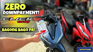 Zero DOWNPAYMENT na Honda Click 150i , at madami pang iba. Motortrade Repo motorcycle.