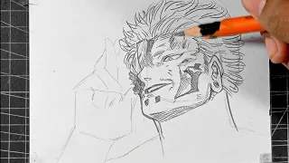 How To Draw Sukuna Using Incomplete Domains - Jujutsu Kaisen