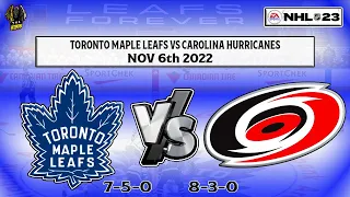 Toronto Maple Leafs vs Carolina Hurricanes Nov 6th 2022 #nhl23gameplay #nhl23 #NHL