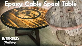 EPOXY CABLE SPOOL TABLE (INCREDIBLE RESULT) [subtitles included]