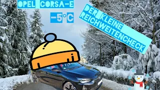 Opel Corsa-e kleiner Winter-Reichweitencheck
