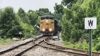 Big Locomotives Take Tight Curve @ RR Interchange, Indiana & Ohio Railway, Wilmington Trains In Ohio