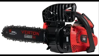 бензопила Verton Garden Pro CS 2512 испытание после сборки .