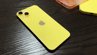 iPhone 14 Plus Yellow + accessories unboxing