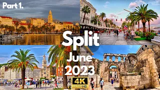 Split, Croatia 2023 SUMMER Walking Tour with Captions Old Town Promenade Part 1