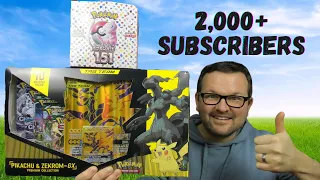 2,000 Subscriber Celebration! Japanese 151 & Tag Team Pikachu & Zekrom GX + PSA 9 Vintage Giveaway!