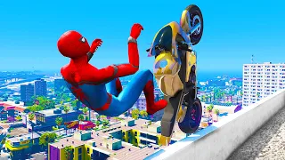 GTA 5 Spiderman Epic Jumps #35 ( Spider-Man Stunts & Fails )