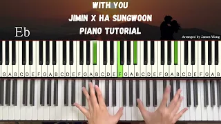 With You by Jimin X Ha SungWoon | Piano Tutorial by James Wong [WITH CHORDS]