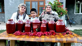 Tomato paste from tomatoes from our garden