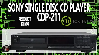 SONY 1-DISC CD PLAYER CDP-211 OLD SCHOOL/ORIGINAL DESIGN PRODUCT DEMONSTRATION