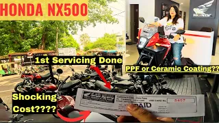 Honda NX500 First Service is Completed|Price??🥺| PPF or Ceramic which one is better??🤔