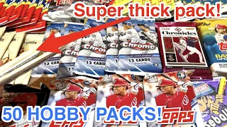 📔COULD THERE BE A BOOKLET IN THIS SUPER THICK PACK!  RANDOM 50 BASEBALL CARD HOBBY PACK OPENING!