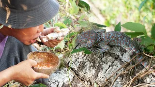 72 Days In Jungle Eating Gecko for Survival ( Catch and Cook )