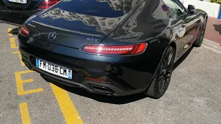 2017 black mercedes AMG GT S c190 in cannes France