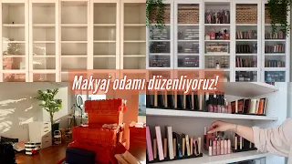 MAKYAJ ODAMI TEMİZLEYİP DÜZENLİYORUZ ❤️ | dikkat! fazlaca makyaj malzemesi içerir! ⚠️