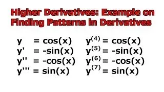 Higher Derivatives: Example on Finding Patterns