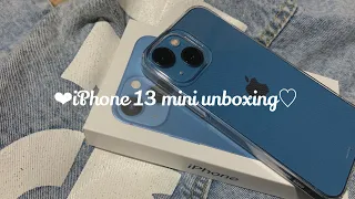 iPhone 13 mini unboxing (blue)+accessories//camera test💖✨