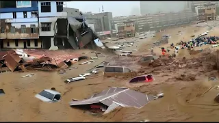 China become a vast ocean! Typhoon Sanba struck, causing floods in Guang dong Province