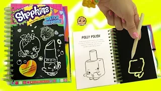 Shopkins Season 1 Sketch Surprise Scratch Drawing Art Book Scratching Polly Nail Polish