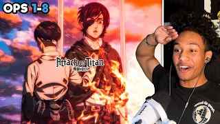 One Piece Fan REACTS To Attack On Titan Openings For The FIRST TIME!! (1-8)