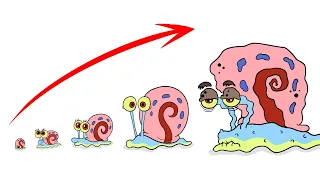 Gary the Snail is so Cute Growing Up Evolution from SpongeBob Characters