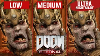 DOOM Eternal PC Graphics Comparison (Low vs Medium vs Ultra Nightmare)