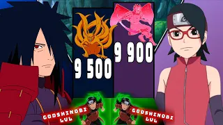 Madara vs Sarada Naruto Power Level 🔥 ShippudenBoruto  Over The Years