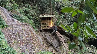 Full Video: 300 days solo Bushcaft. Build house on a giant tree. Work regardless of sun or rain.